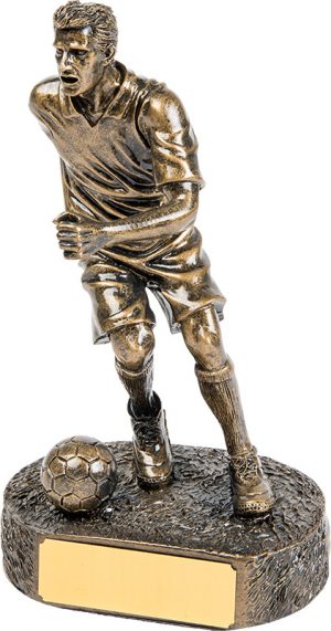 R634-55 22cm Bronze Soccer Player